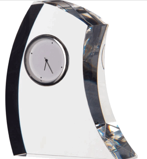 DARTINGTON CRYSTAL LARGE CRESCENT CLOCK